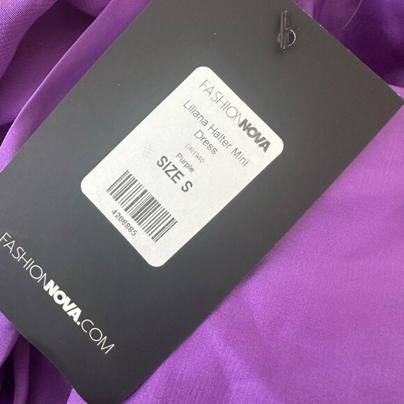 FASHION NOVA Liliana Purple Halter Dress Size Small NEW with tags - Picture 4 of 4